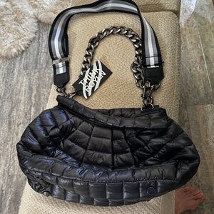 Think Royln Shiny Black Carrington Cross Body